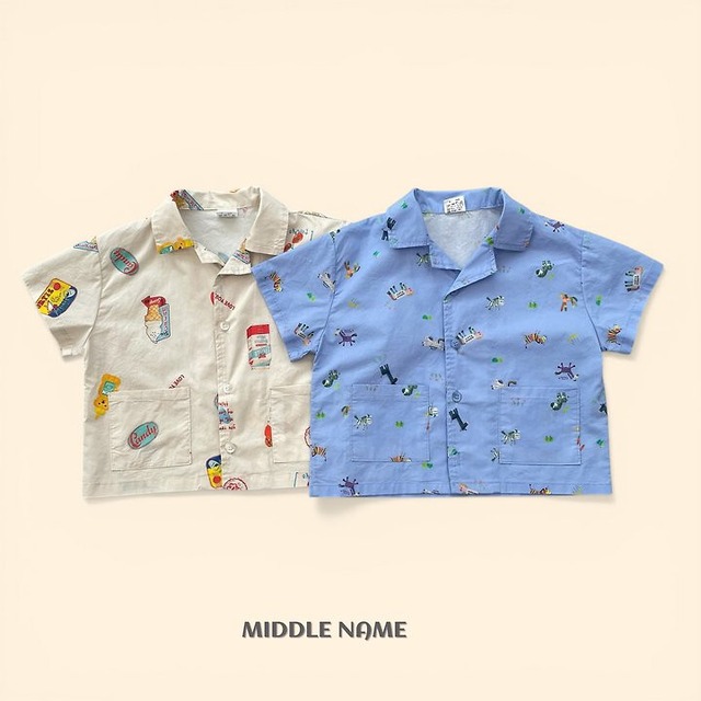 【取寄】middle name|summer print shirt|サマープリントシャツ|S-JM|kids&jr|26 summer