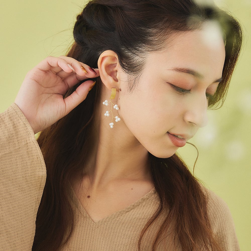 小枝 パール ピアス&イヤリング ゴールド | ASK（アスク）