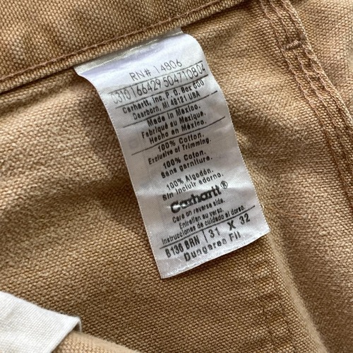 00s 襤褸 ブラウン ダブルニー Carhartt B130 31×32 詳細写真12