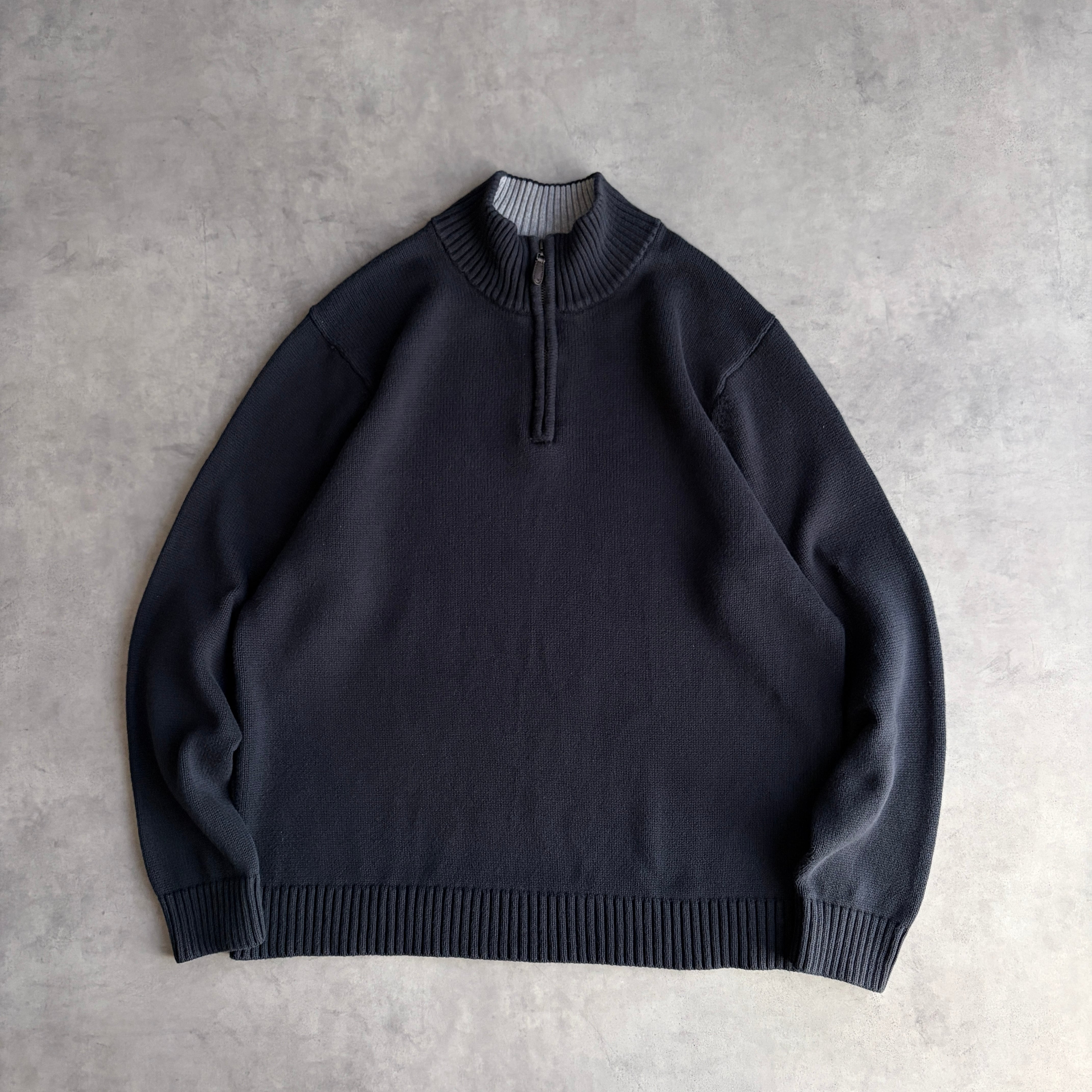 革ジップエルエルビーンL.L.Beanコットン無地ニットセーター ⁄エルエル 