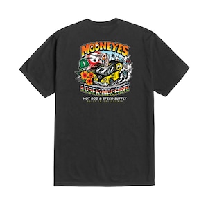 LMC X MOONEYES " PACIFIC COAST HIGHWAY STOCK T-SHIRT " Black