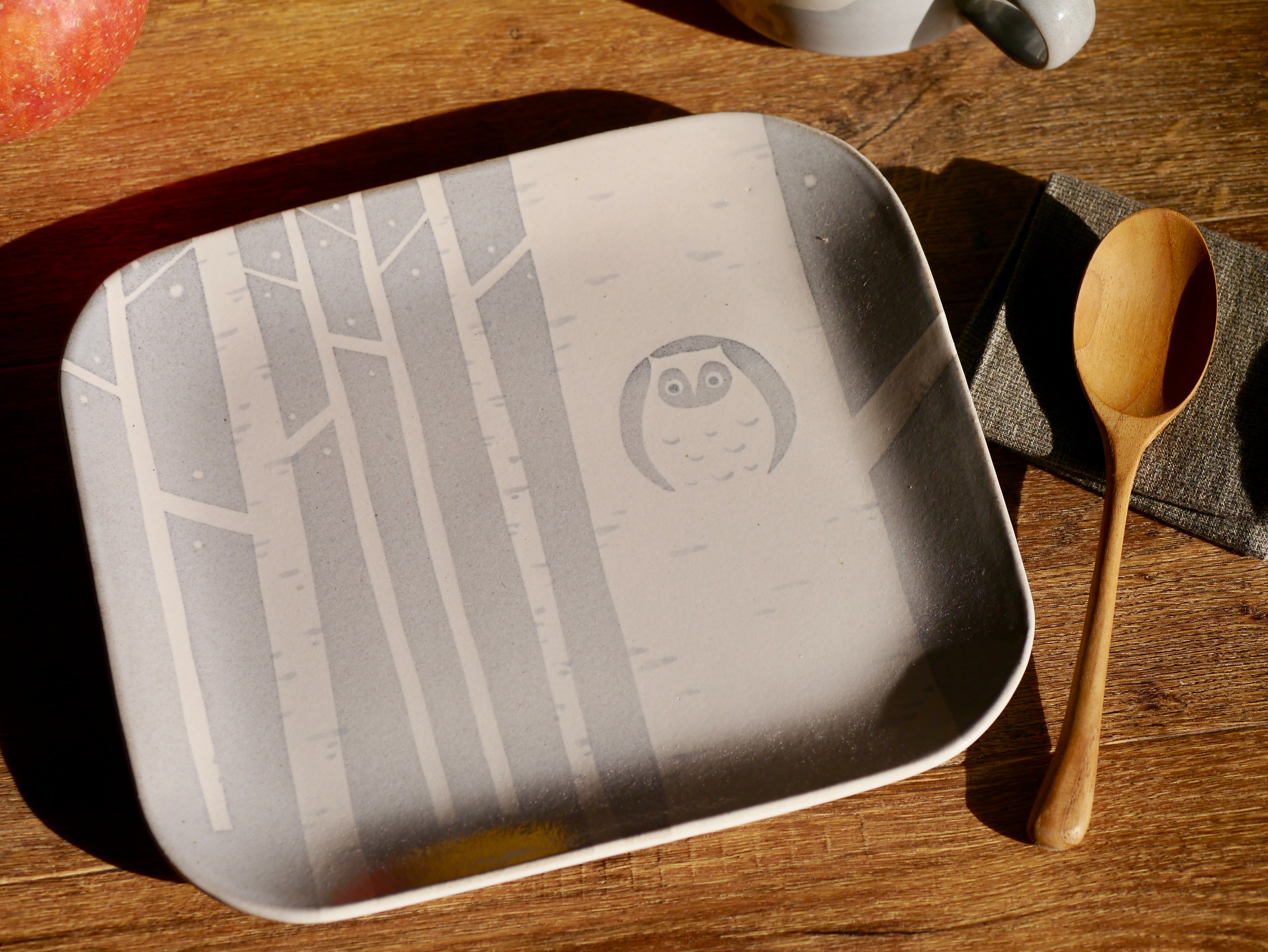 ふくろうのプレート(角丸・大)