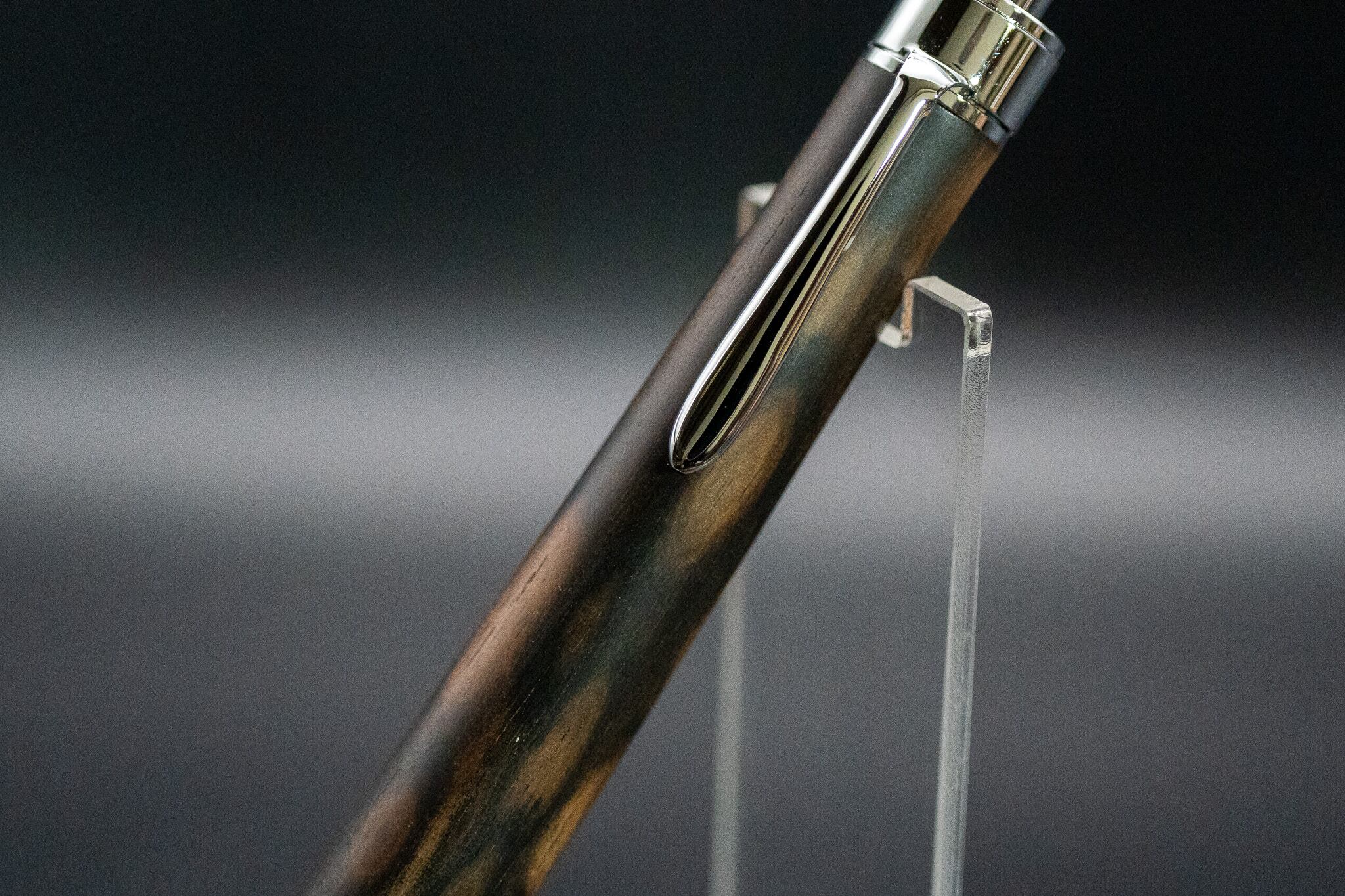 【魅惑の黒い紋様】 黒柿孔雀杢 極上 silver MP ※BPにも変更可