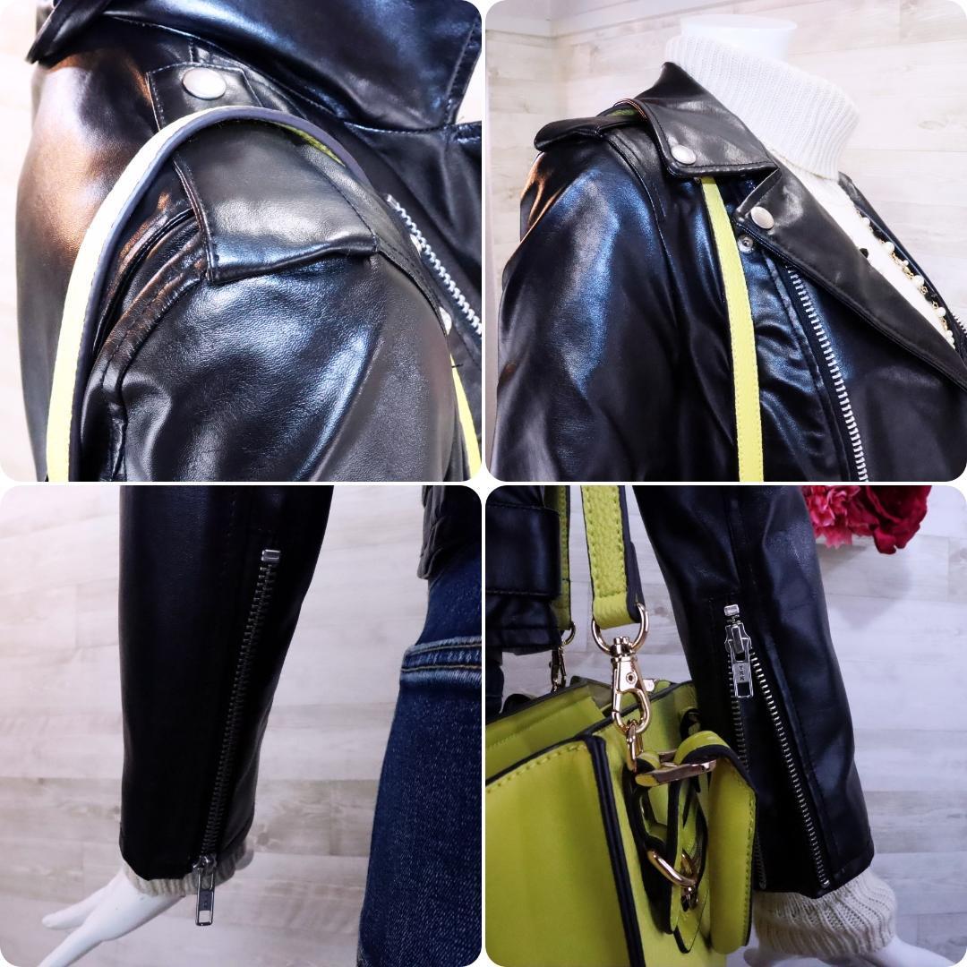 希少 Alexandros×リチウムファム ダブルライダースジャケット S 黒