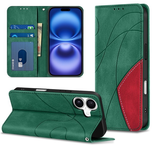 SANOUCOI 対応 iPhone 17 用 ケース 手帳型 カード収納 カードホルダー アイホン 17専用case PUレザー 財布型 カバー スマートスマホケース いiphone17用ケース 横開き スマホカバー スタンド機能 皮革 フォンケース スタンド 保護カバー 携帯 マグネット付き(グリーン)