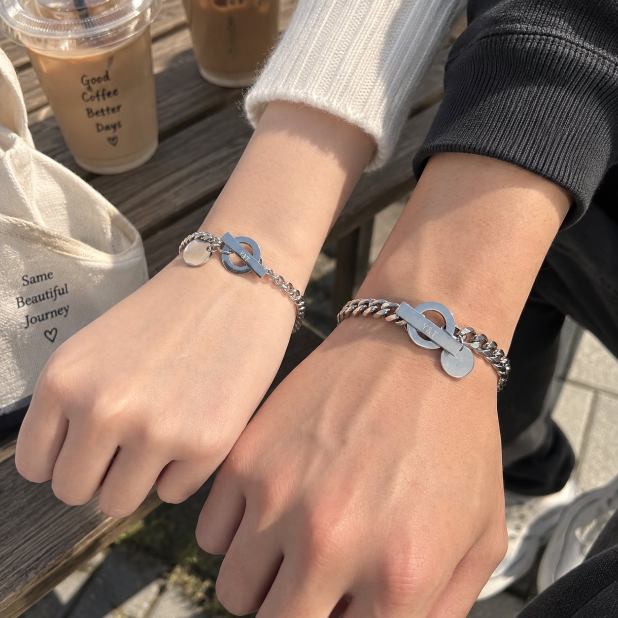 ペア】Large link chain bracelet | Ange.