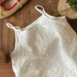 夏雪花裾刺しゅうジャカードスリップドレス