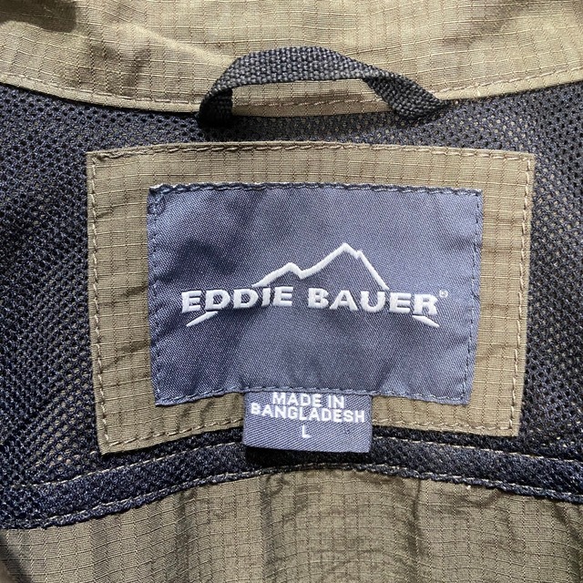 Eddie Bauer アウトドアギミックジャケット 多機能ポケット カーキ L