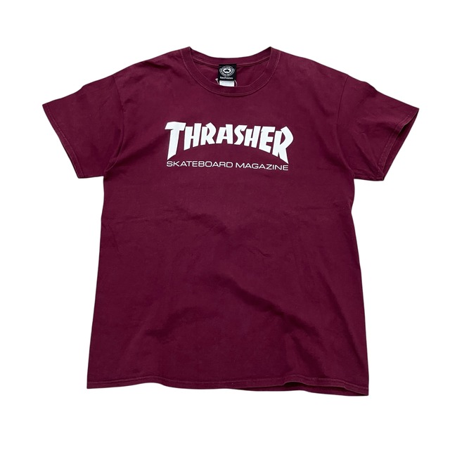 ④THRASHER LOGO TEE BURGUNDY L