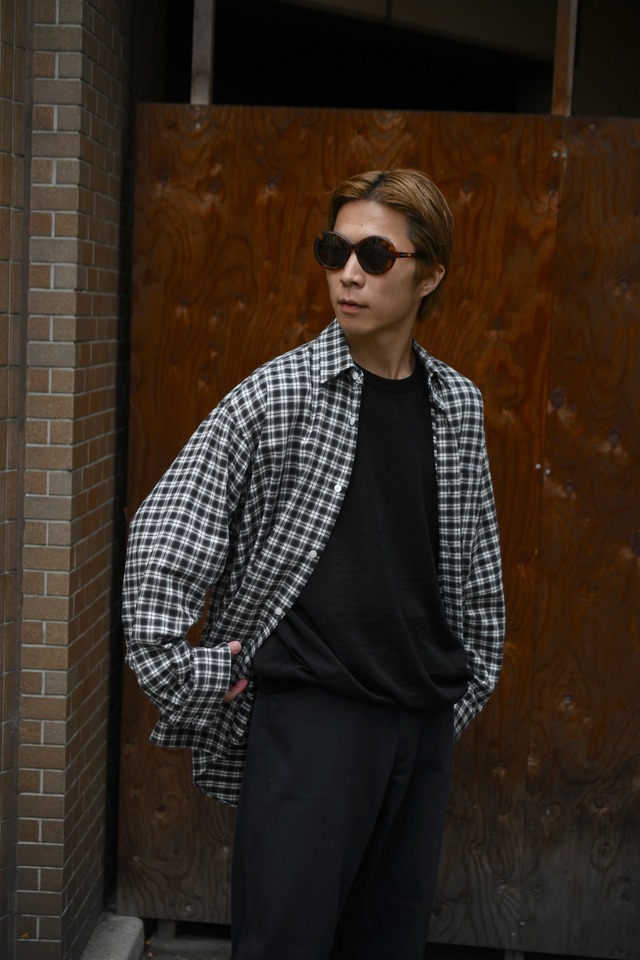 BAUTH / COTTON SILK CHECK SHIRTS (CHARCOAL CHECK)
