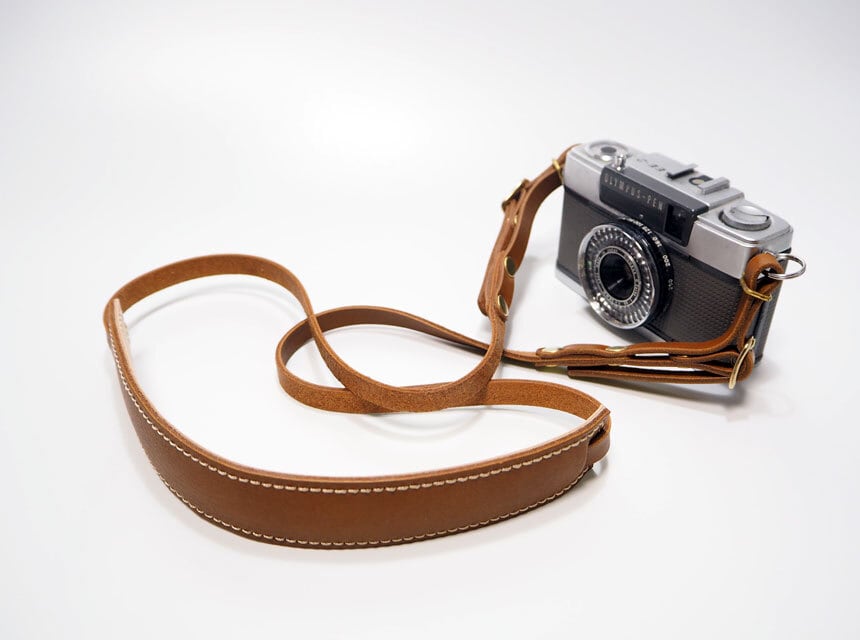Canon EOS-1 革 カメラ ストラップ キャメル #8565 Canon - Canon EOS-1 革 カメラ ストラップ キャメル #8565の