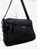 ◆PRADA プラダ ユニセックス ナイロンxレザー クロスボディ ショルダー カメラ バッグ ポシェット 黒◆ クロスボディ仕様の定番モデル♪