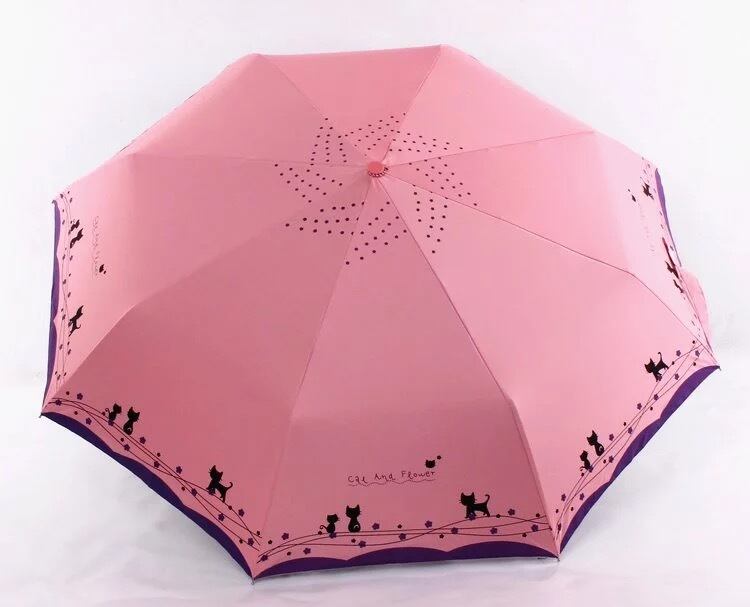 雨の日が楽しくなる猫柄の折り畳み傘