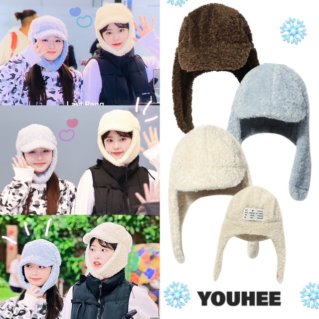 ★IVE ユジン / レイ 着用！！【YOUHEE】 3COLORS YOUHEE SHEARING TRAPPER HAT