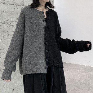 アシンメトリー カラーブロック カーディガン M 11274