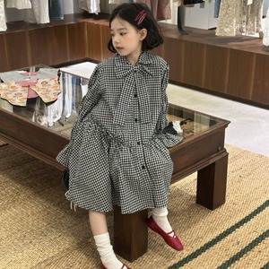 秋レトロ蝶結びデザインワンピース