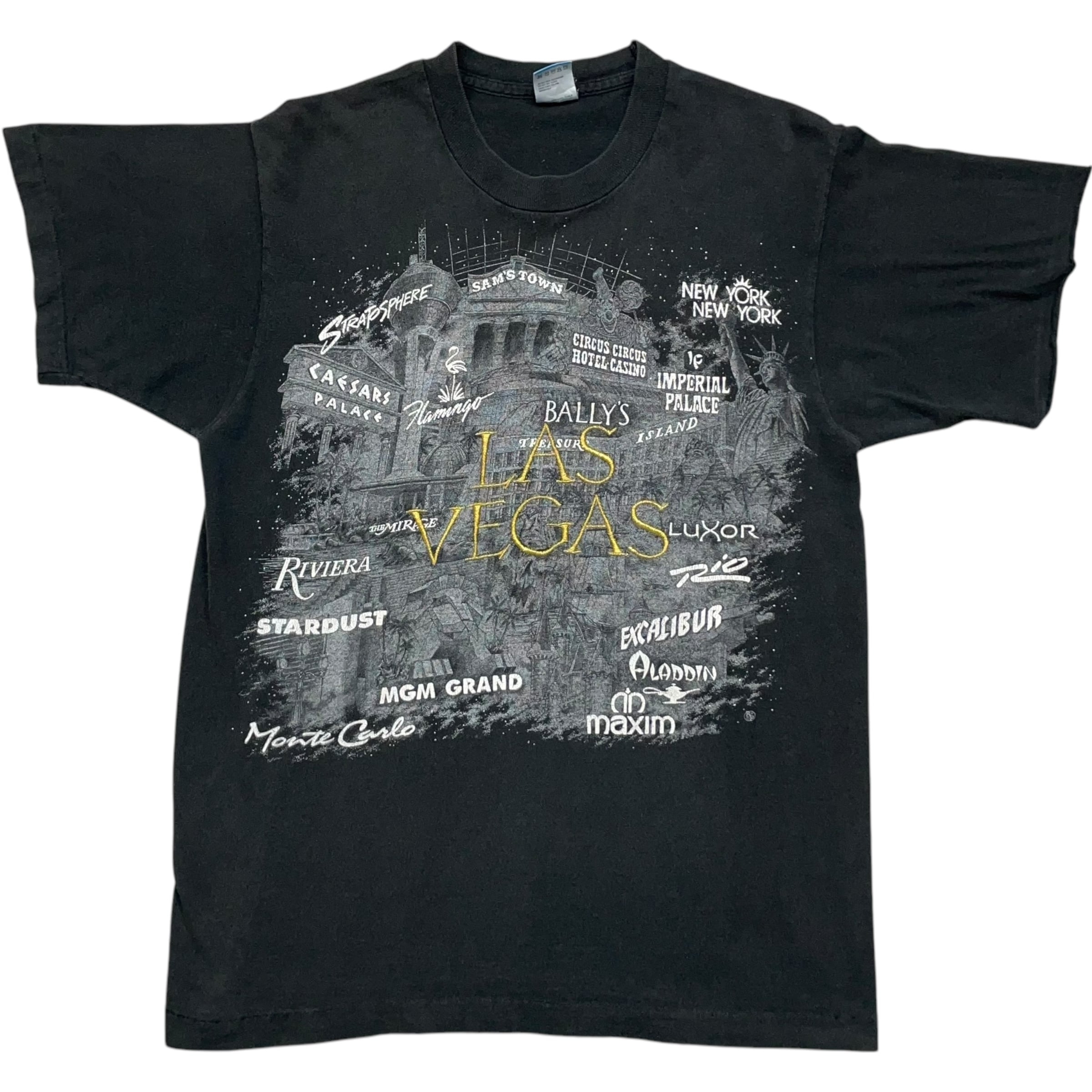 《M》 FRUIT OF THE ROOM フルーツオブザルーム Tシャツ フロントプリント LASVEGAS シングルステッチ USA製 90年代 vintage no.7149
