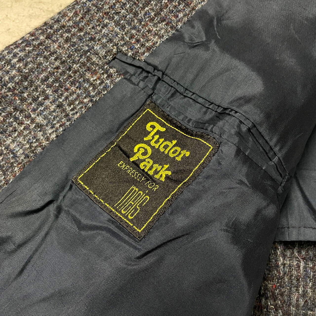 80年代 USA製 HARRIS TWEED ハリスツイード ウールテーラード 