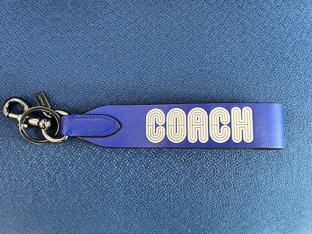 COACH LEATHER KEYRING BLUE 26451