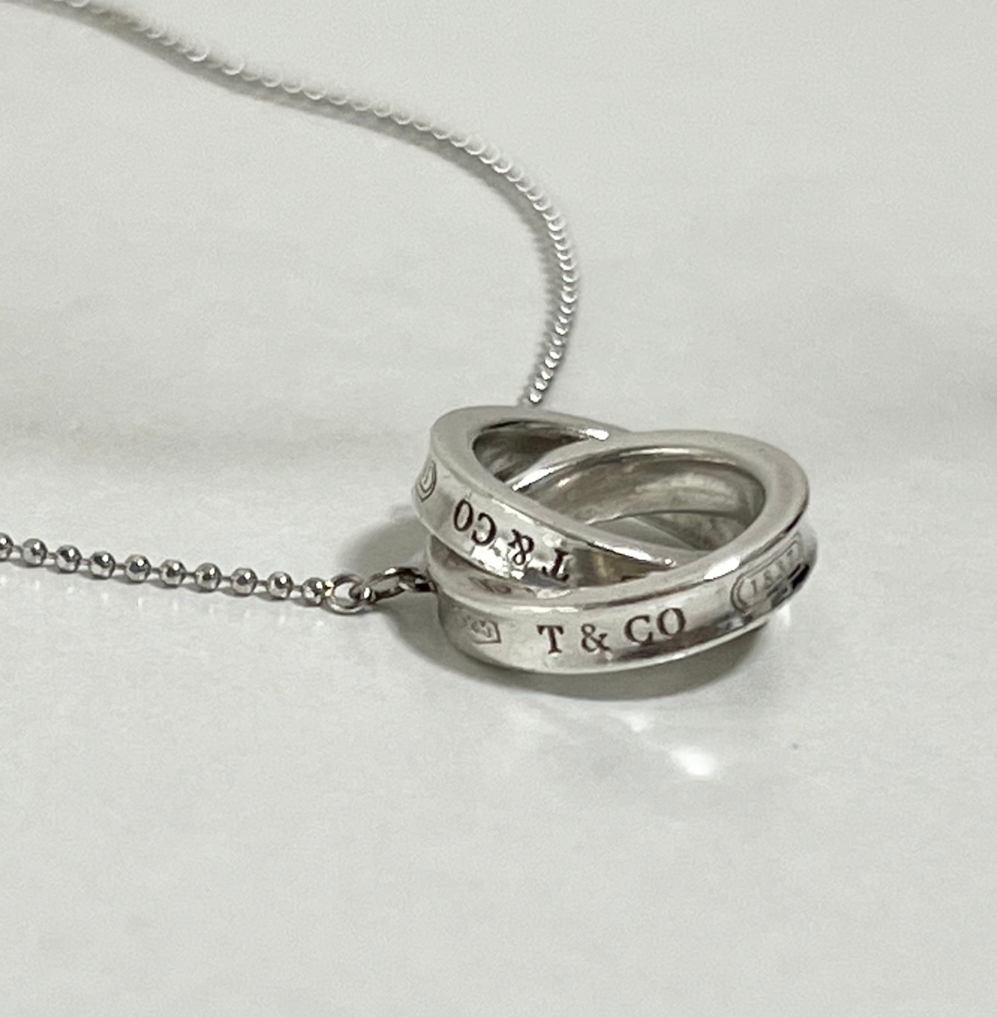 ティファニー TIFFANY & Co ダブルリング ネックレス インター ティファニー TIFFANY & Co ダブルリング ネックレス インター