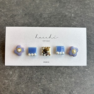 美濃焼タイル　ピアス5点セット