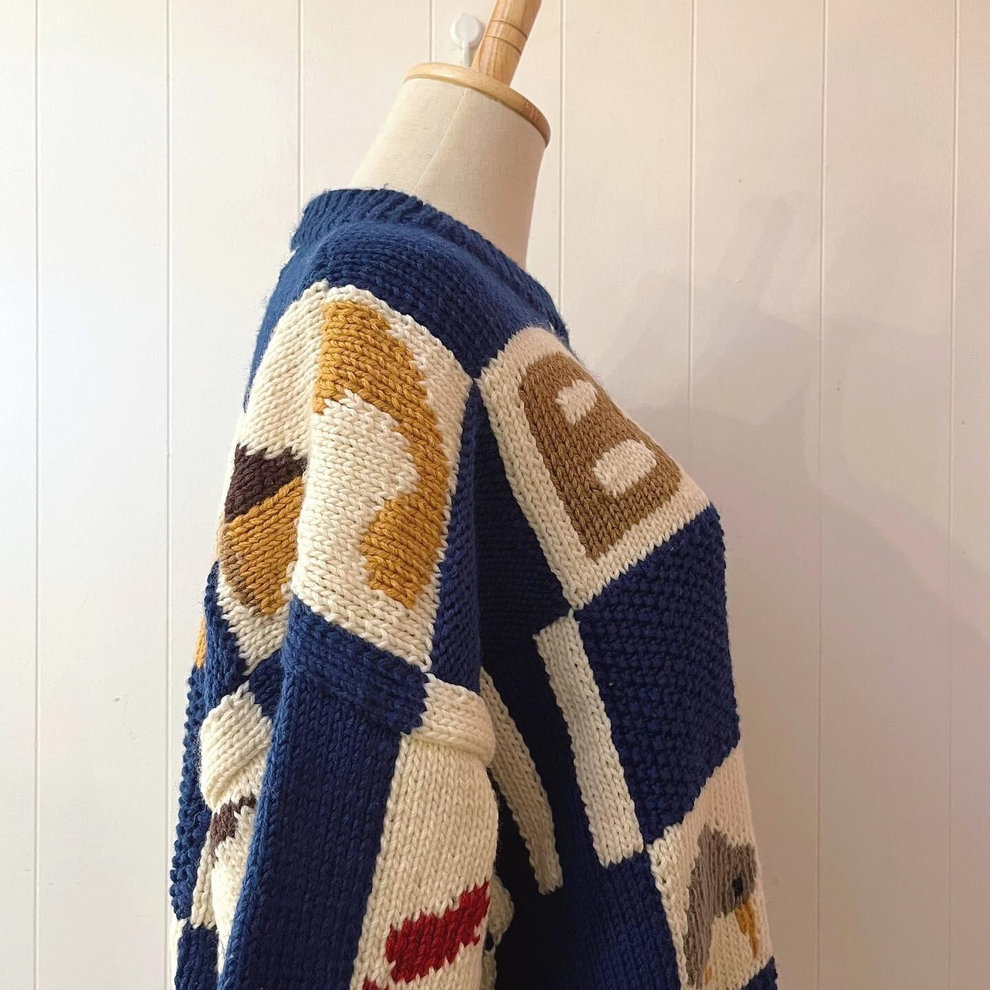 made in new zealand blue block sweater