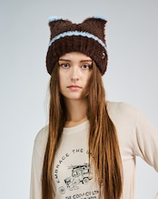 COOLAロゴCATイヤーニットキャップ (BROWN) CQ-49537