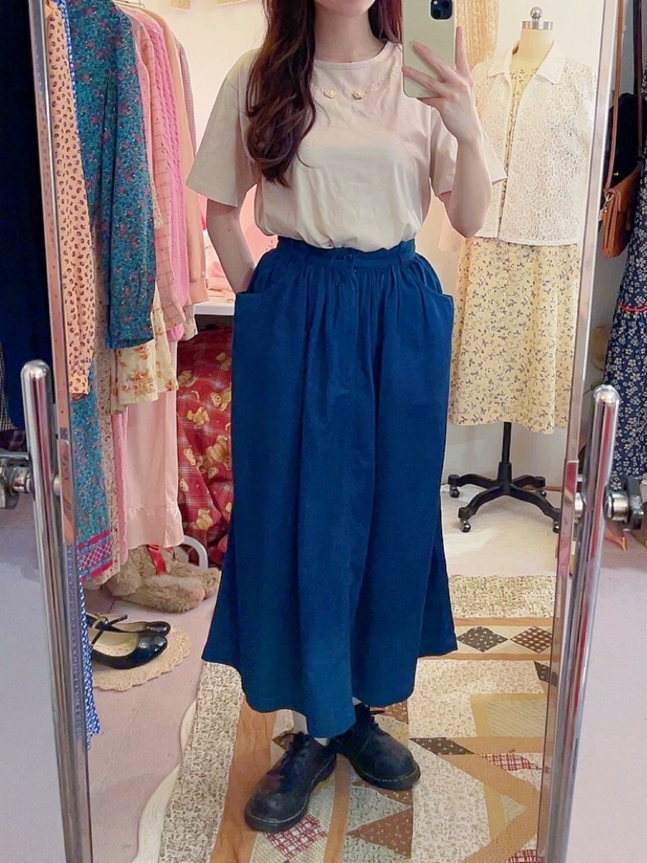ribbon rose beige T-shirt