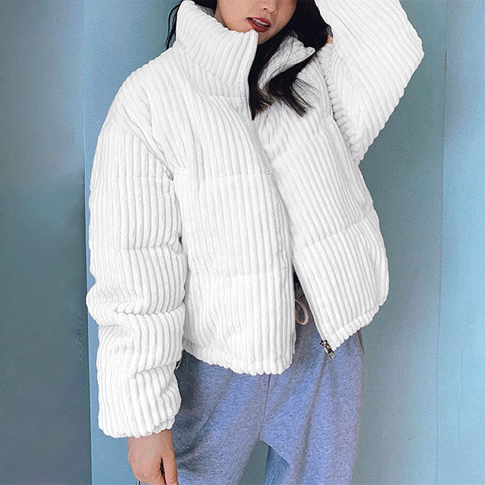 コーデュロイ 中綿 ジャケット レディース 秋冬 韓国 ショート丈 アウター 防寒 保温 おしゃれ ゆったり 大人 かわいい 暖かい ブルゾン ダウン 大人可愛い 大人女子