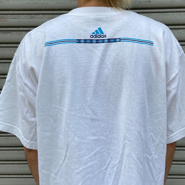 90s adidas 万国旗ロゴTシャツ　パフォーマンスロゴ　ホワイトL