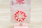 №7644-29 特小 八重の桜 花ブーケ房付き 桃刺繍 スタンド桃色 thumbnail 4