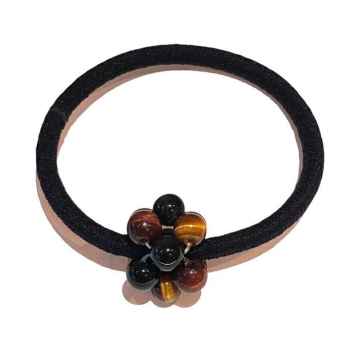 ヘアゴム タイガーアイ ヘアアクセサリー パワーストーン 金運 髪飾り 天然石 アクセサリー 黒ゴム レッドタイガーアイ ファルコンアイ ハンドメイド プレゼント 送料無料 1000円ポッキリ