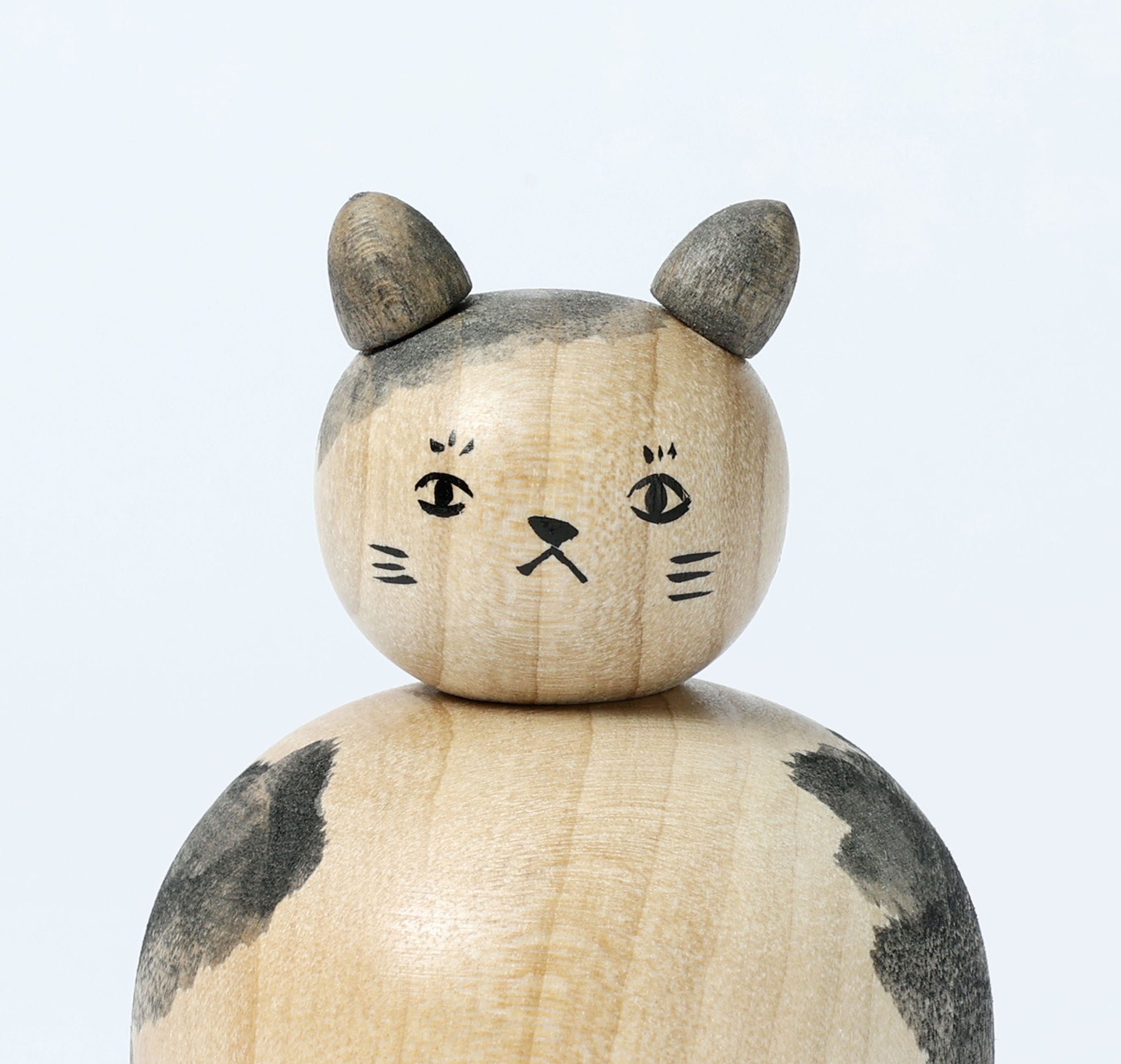 猫こけし-12】遠刈田系 小山芳美工人 7.5cm | Cat kokeshi doll, by