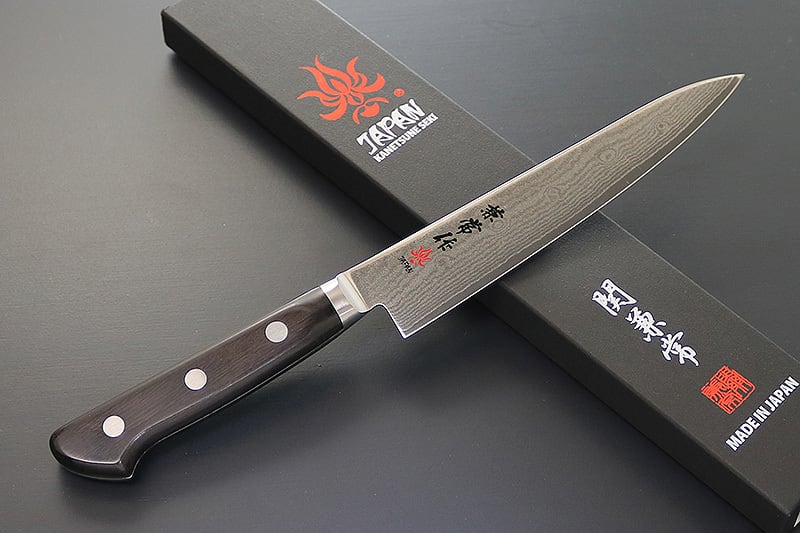 KC-578 兼常作 高級ステンレス鋼 麺切庖丁 赤合板柄 包丁 240mm