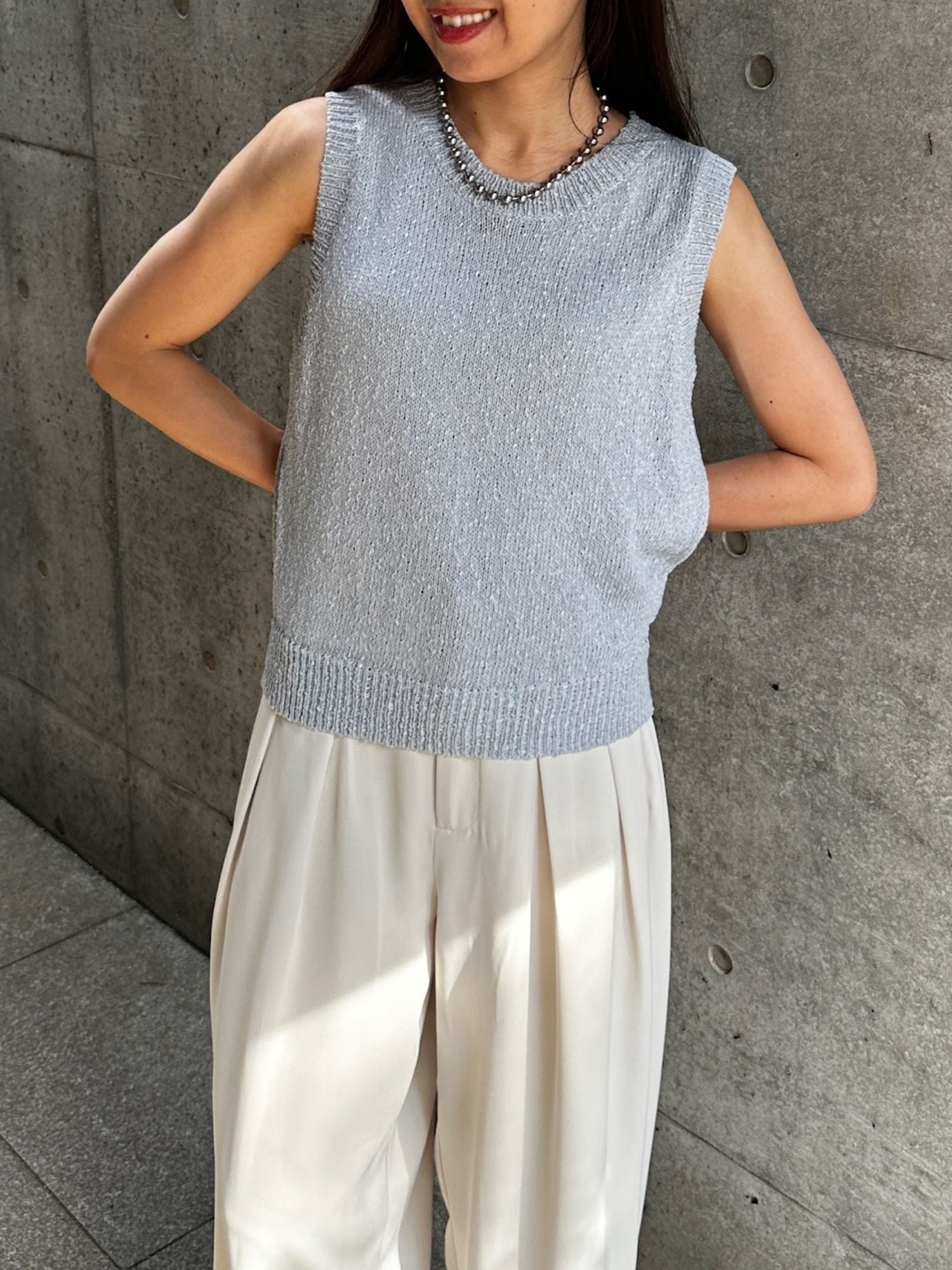 NUANCE KNIT SUMMER VEST(ニュアンスニットサマーベスト)【2226205】select by Bab