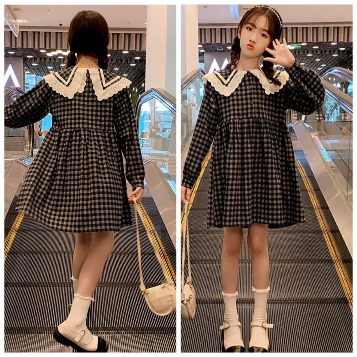 1 170cm ワンピース ギンガムチェック ガーリー ふんわりシルエット A Dear Child