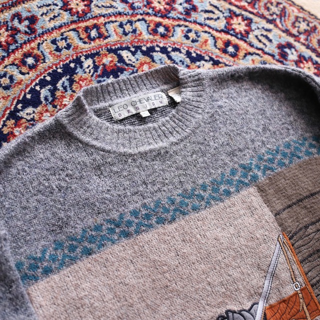 front patch work design loose knit