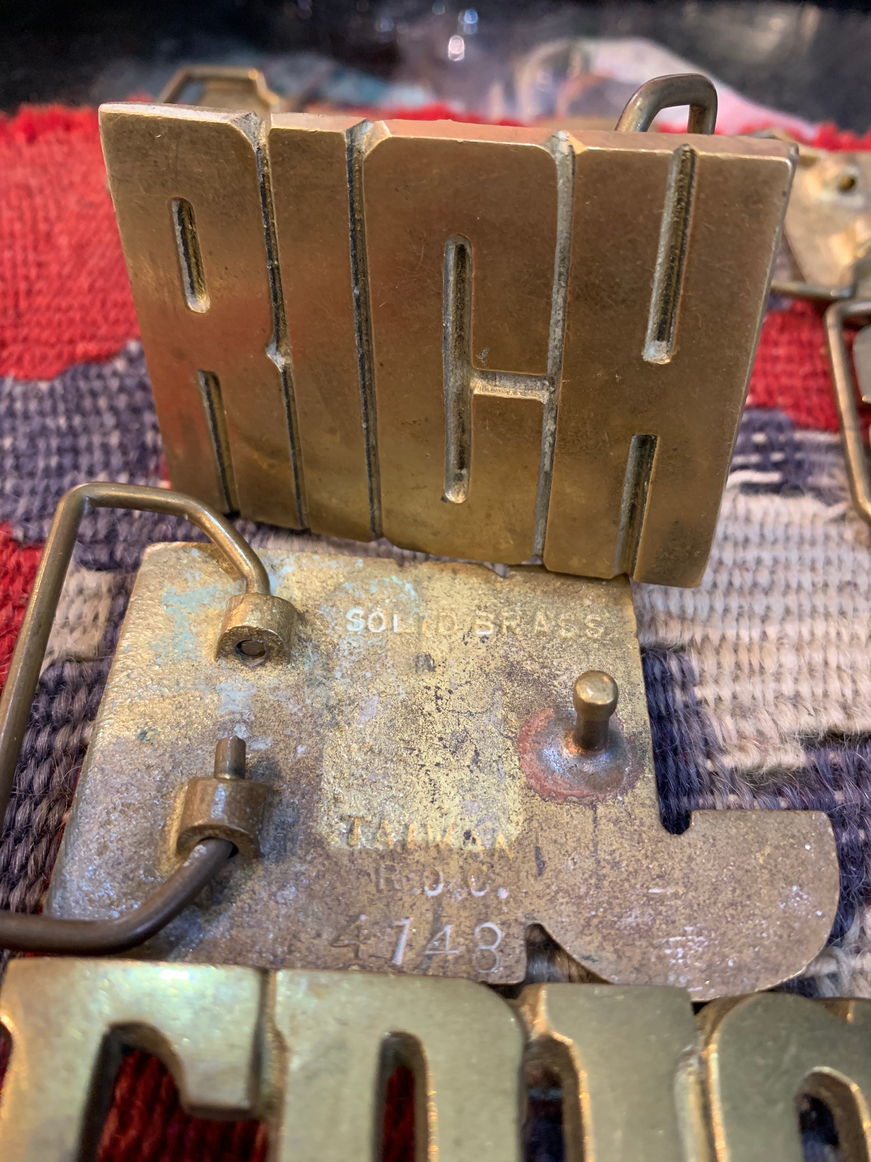 ⭐︎BARON BUCKLEバックル⭐︎ Vintage Solid Brass BORN TO RIDE Motorcycle Skull/Eagle Belt