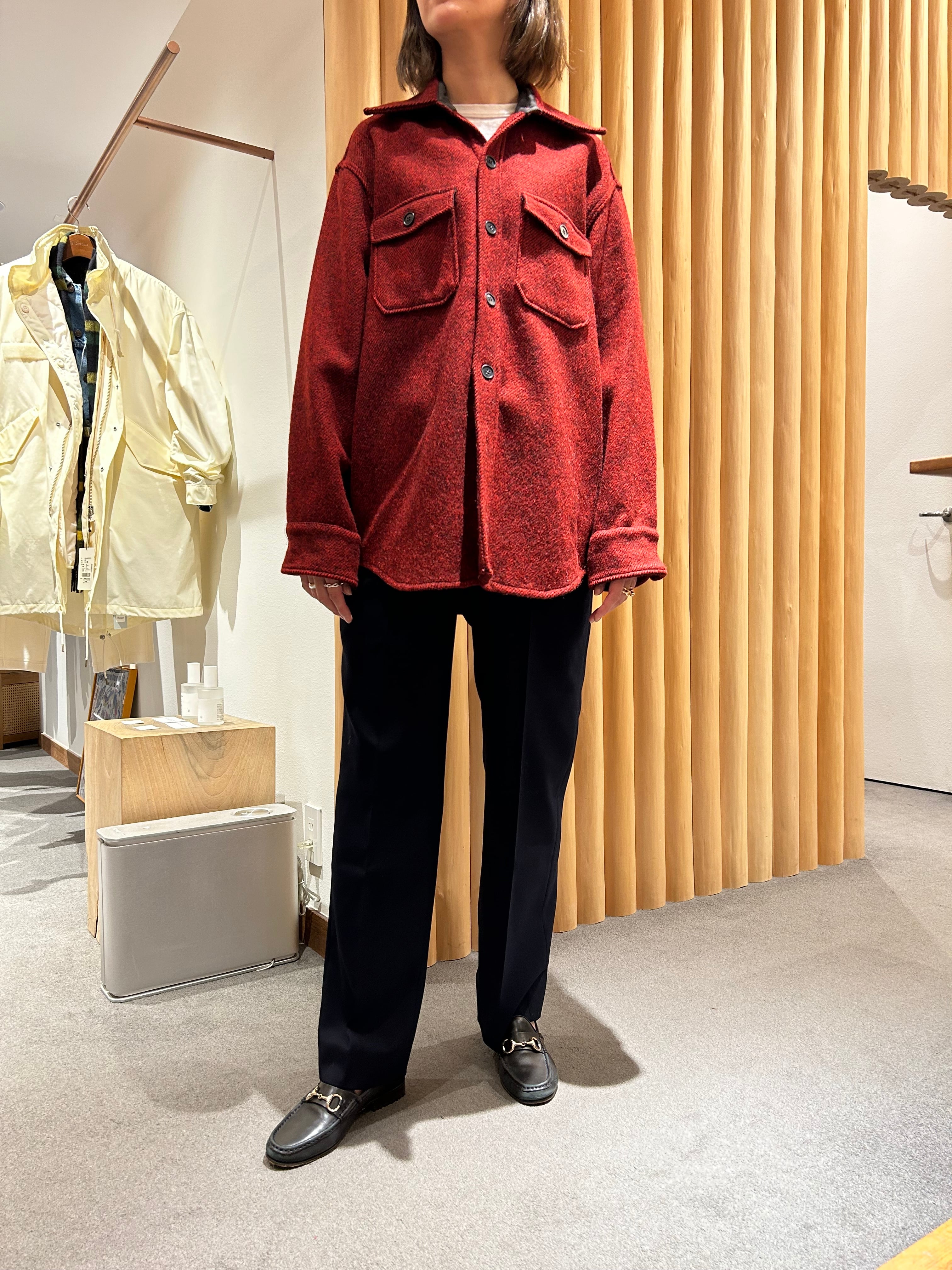 JK7-17 USED WOOL SHIRT JACKET -RED-✳︎