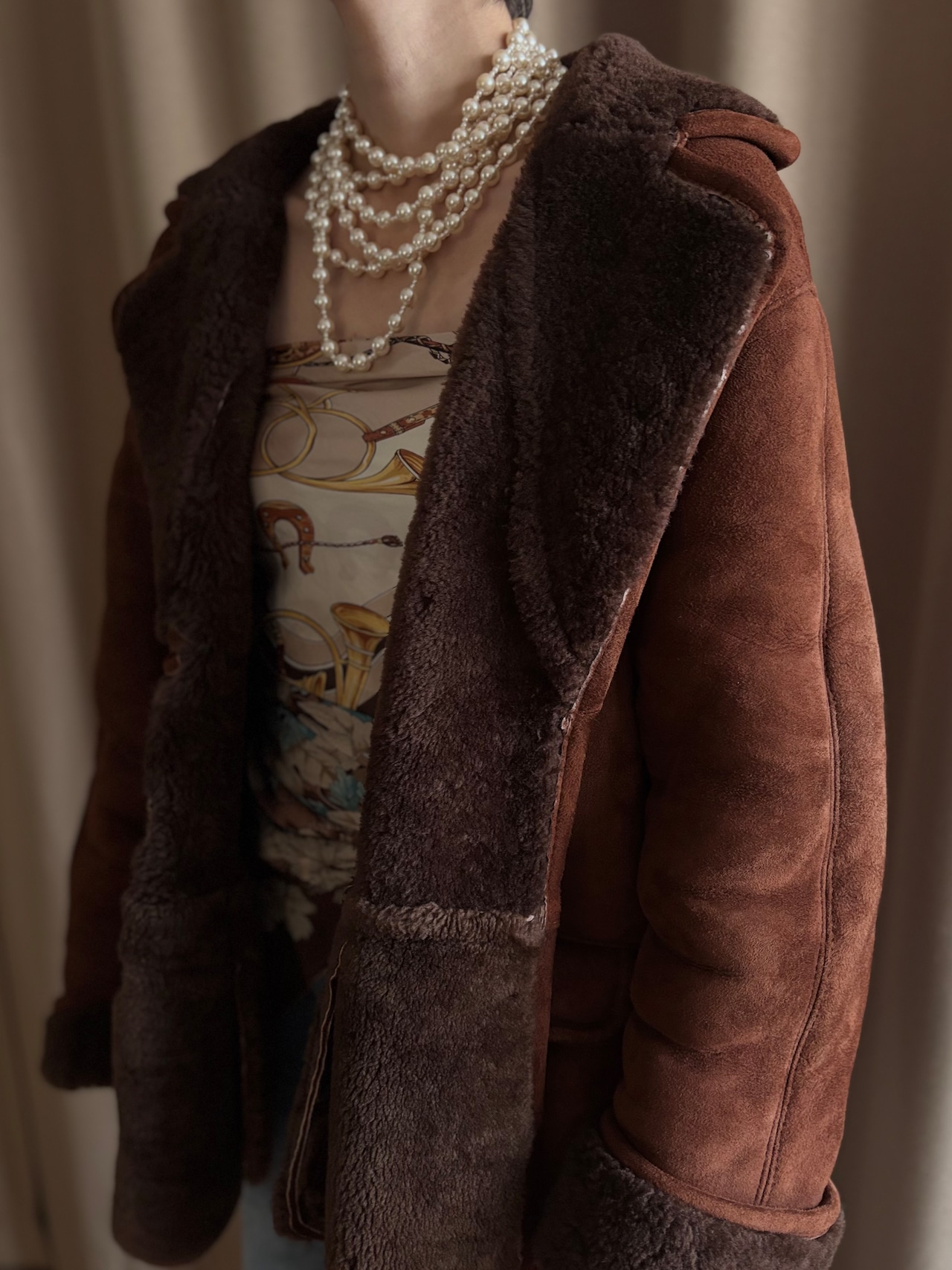 rich brown mouton jacket-5143-1