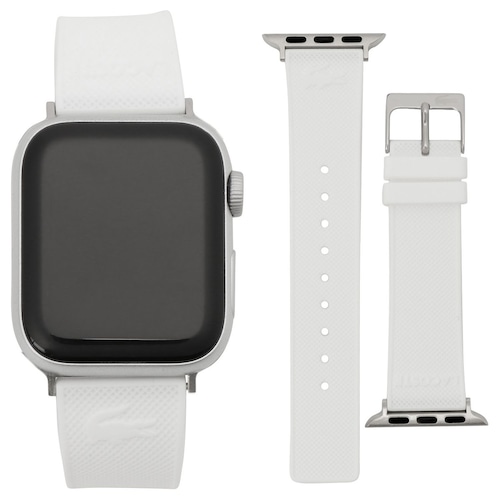 ラコステ LACOSTE 2050006  Apple watch strap アップル ウォッチ ストラップ 替えベルト 【38mm/40mm/41mm ケース対応 ※ベルトのみ】シリコンラバー ベルト ホワイト レディース 交換バンド 付け替えベルト メンズ ユニセックス クロコダイル ワニ