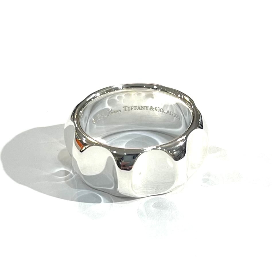 TIFFANY&CO.】【14号】2489 光を放つグルーヴ ワイドリング ボリューム