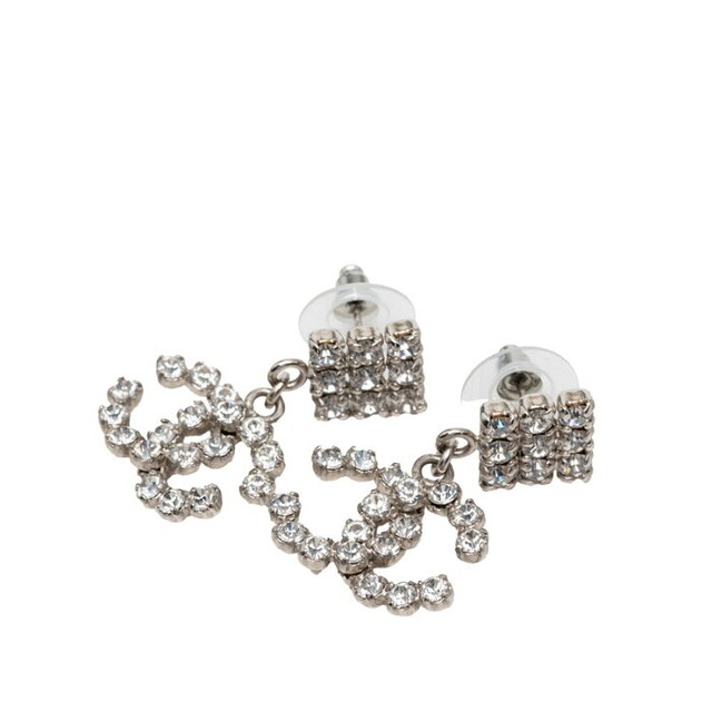 シャネル ココマーク スタッドピアス スイング 00A シルバー メタル ラインストーン レディース CHANEL 【中古】