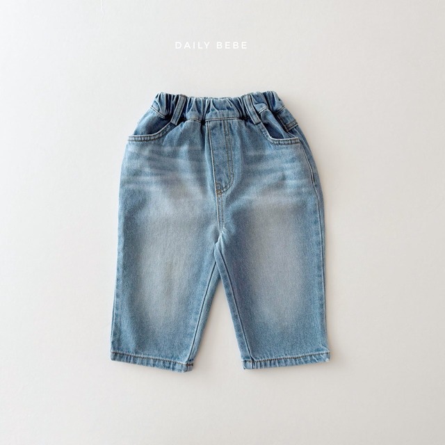 【取寄】daily bebe｜washing denim pants｜ウォッシングデニムパンツ｜XS-JL｜kids&jr｜26 spring