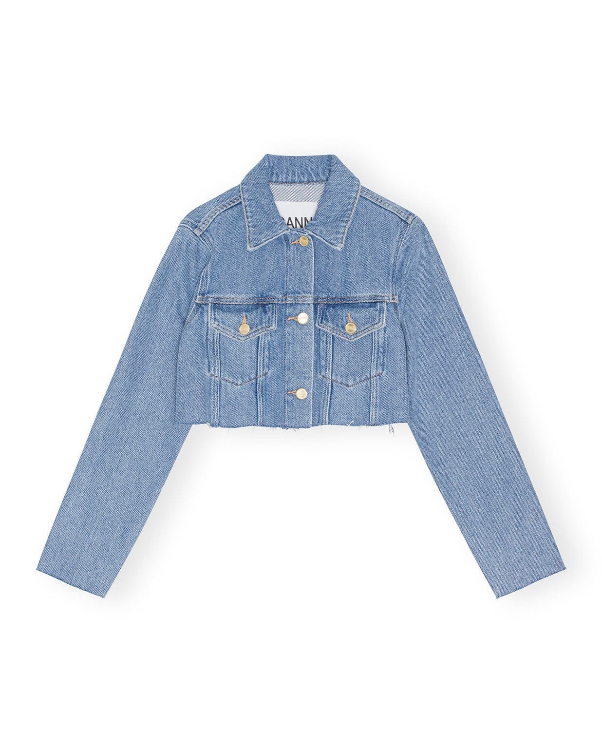 GANNI】HEAVY DENIM CROPPED TRUCKER JACKET | idealclasse