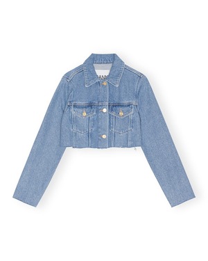 【GANNI】HEAVY DENIM CROPPED TRUCKER JACKET