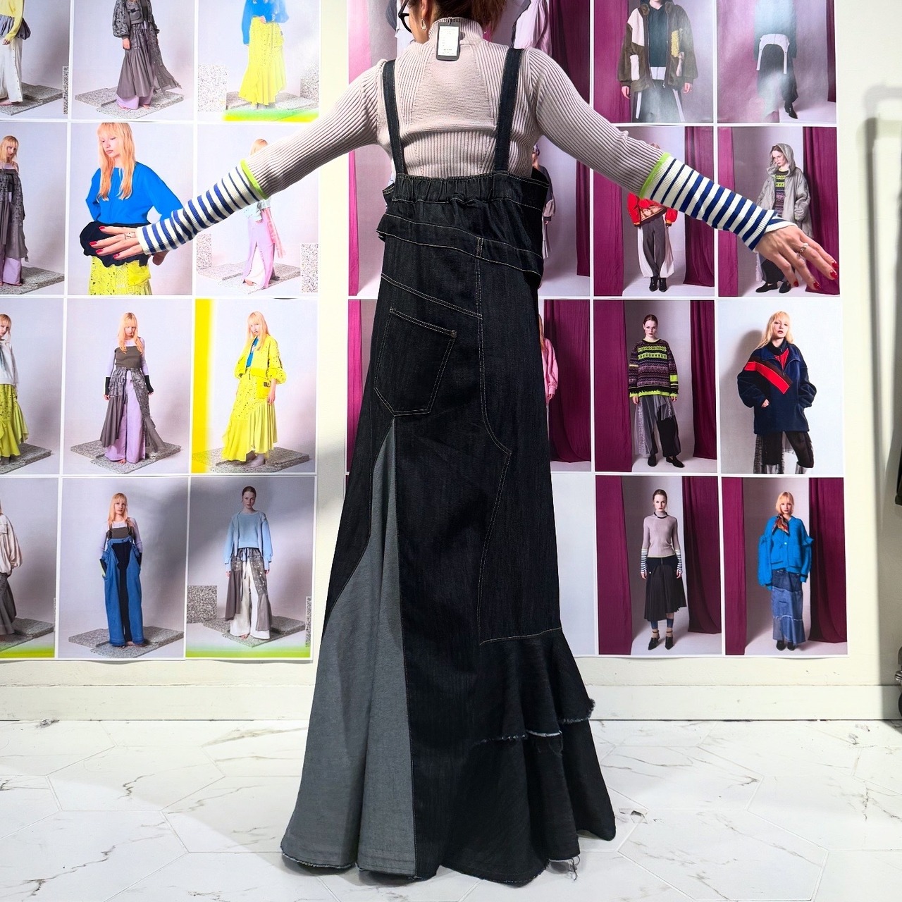 アウラアイラ AULA AILA FRONT AND BACK DENIM JUMPER SKIRT