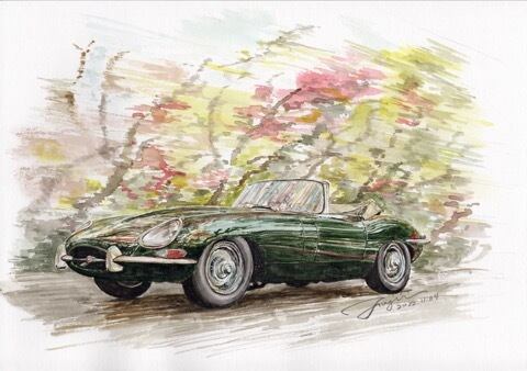 高画質水彩イラストデータ(MAZDA RX-7) | PETROLHEAD STUDIO