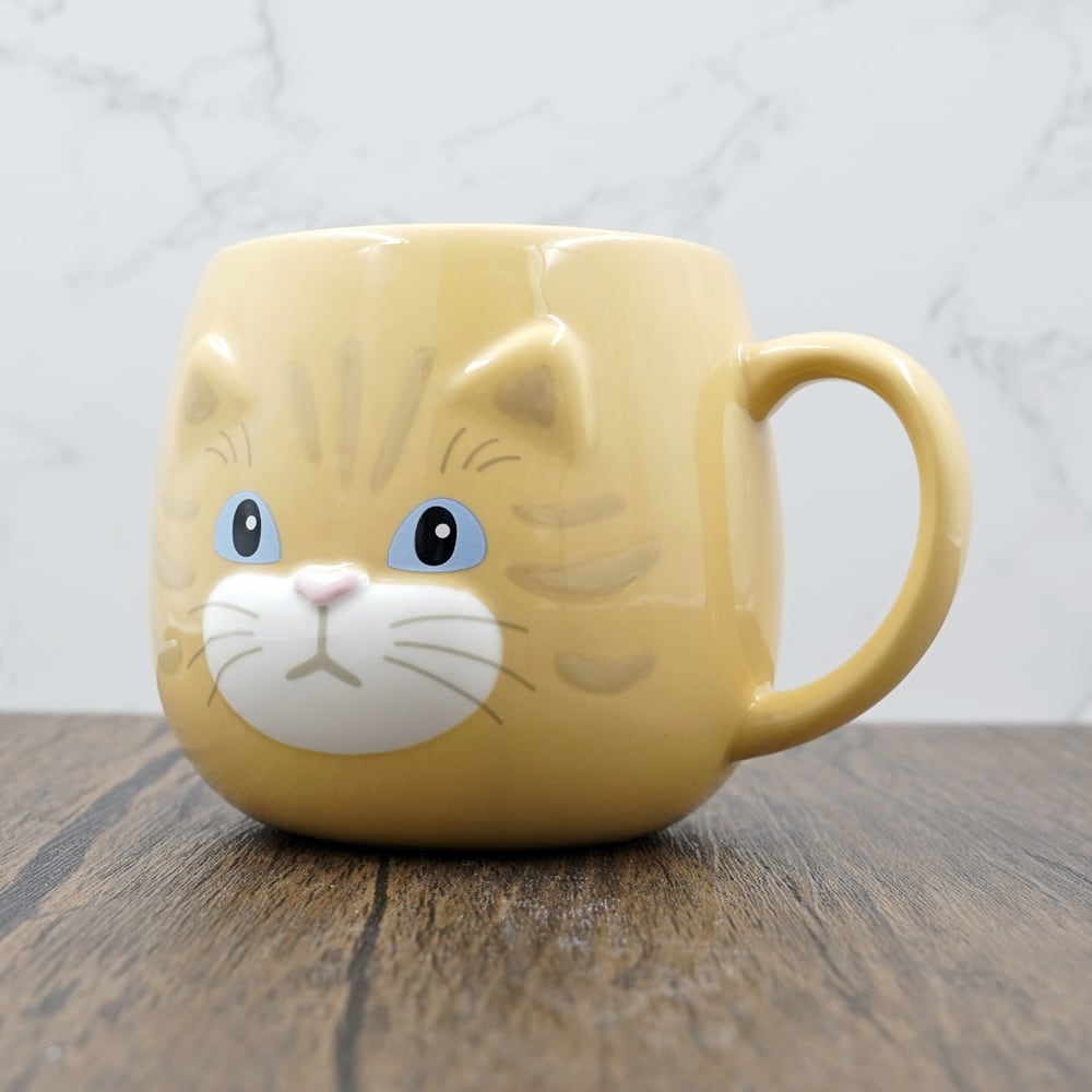 猫マグカップ(ねこのかおマグ)ベージュ | マスノヤ衣料品店・マスノヤ