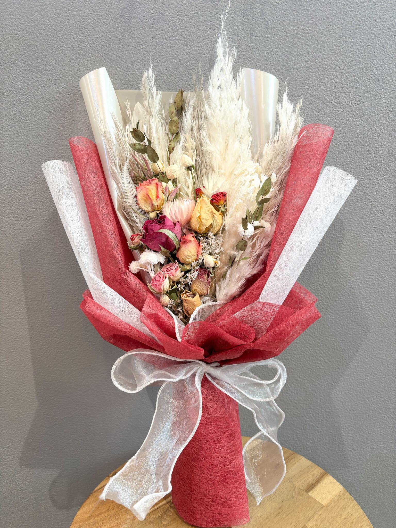 造花 ブーケ レッド＆ホワイト 造花 ブーケ レッド＆ホワイト 造花・アートフラワー 造花 ブーケ